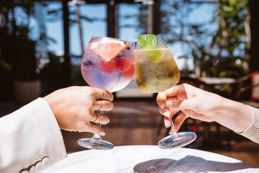 Girls enjoying cocktails at Bistro Manly