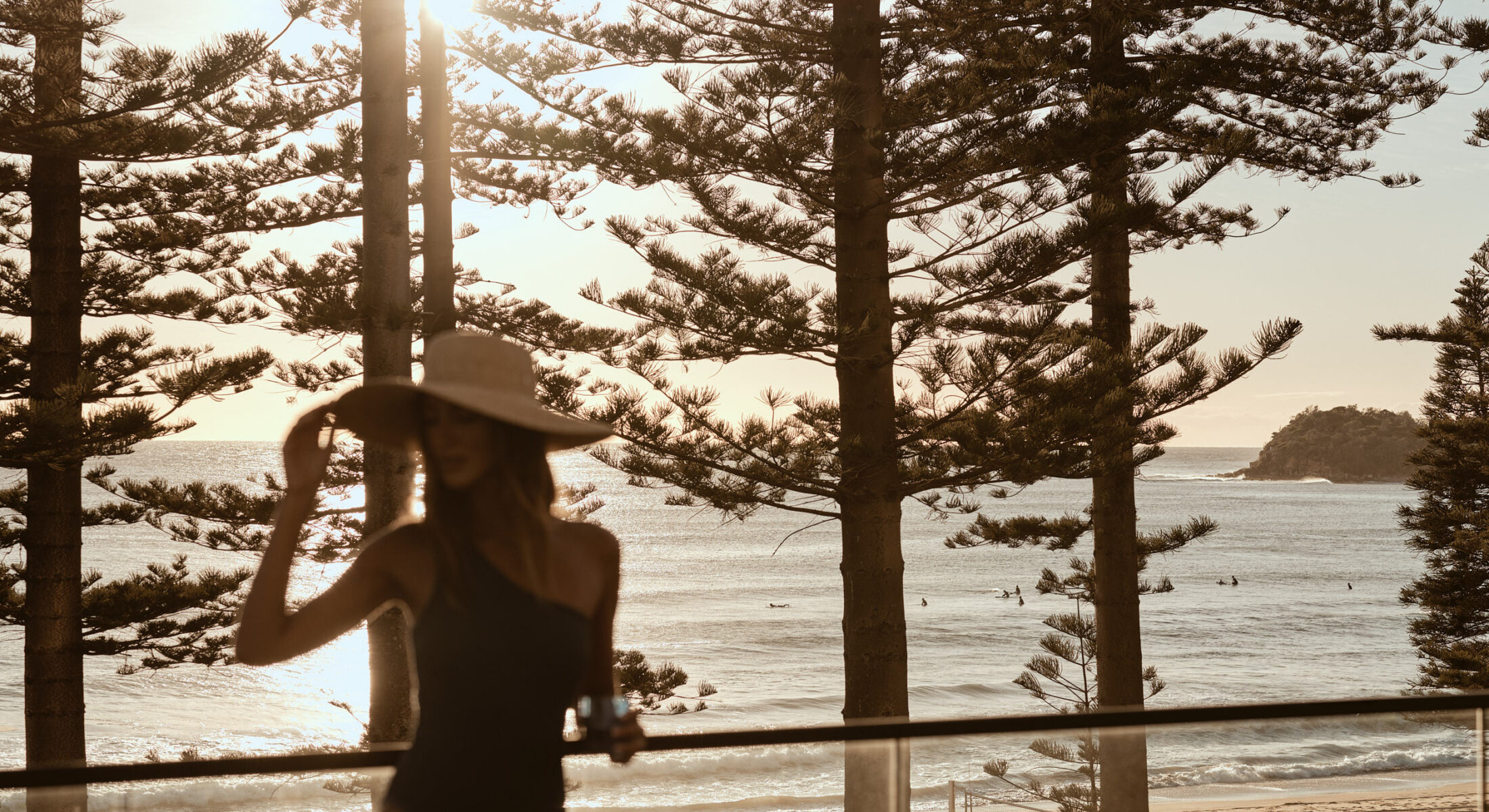 Woman watching a sunset view